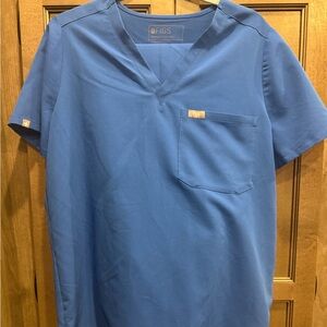 Figs Women’s Royal Blue V-Neck scrub top Tee and Scrub Pant set Large L